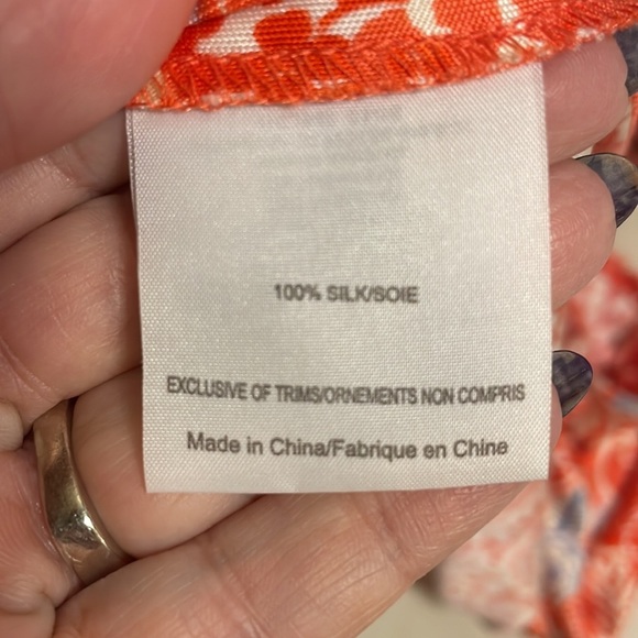TORY BURCH orange floral stretchy SILK KNIT DRESS. Sleeveless zippered side Med - Picture 13 of 16